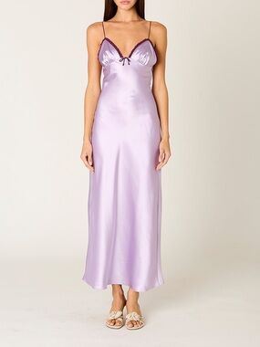 Nia Camille Satin Midi Slipdress
in Lavender Size S NWT